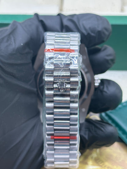 U1 Factory Rolex Day-Date, 40mm Stahl, grünes Zifferblatt mit römischen Ziffern, geriffelte Lünette - Automatik