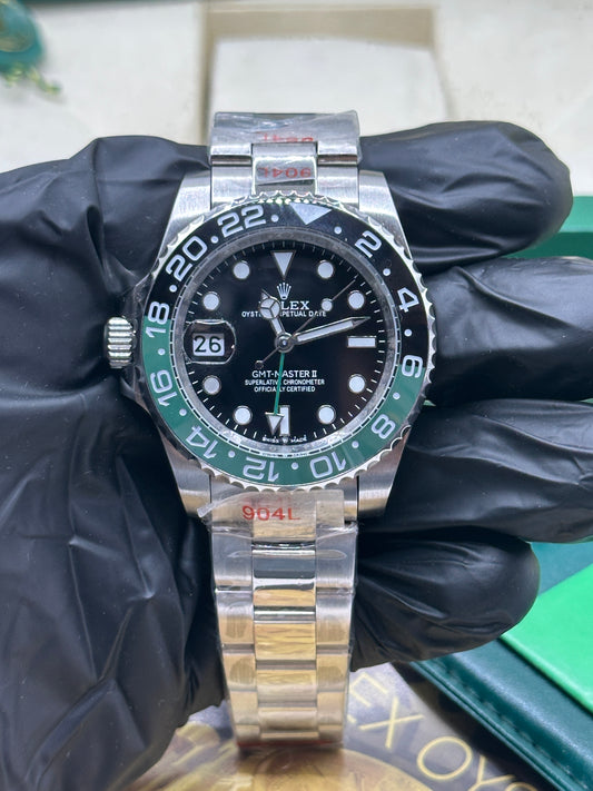 U1 Factory Rolex GMT-Master II "Sprite", 40mm Stahl, schwarzes Zifferblatt, schwarz-grüne Keramik-Lünette - Automatik