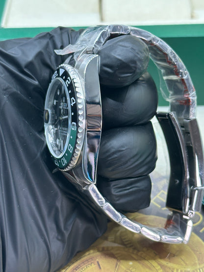 U1 Factory Rolex GMT-Master II "Sprite", 40mm Stahl, schwarzes Zifferblatt, schwarz-grüne Keramik-Lünette - Automatik