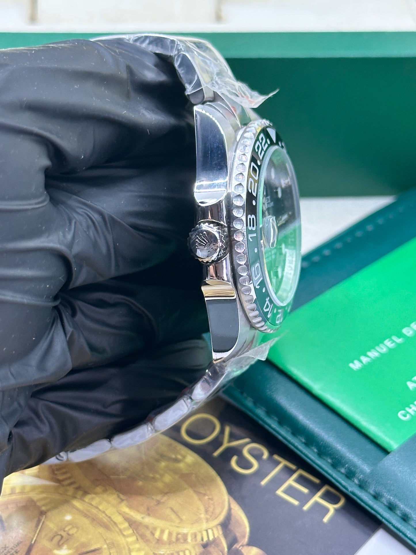 U1 Factory Rolex GMT-Master II "Sprite", 40mm Stahl, schwarzes Zifferblatt, schwarz-grüne Keramik-Lünette - Automatik