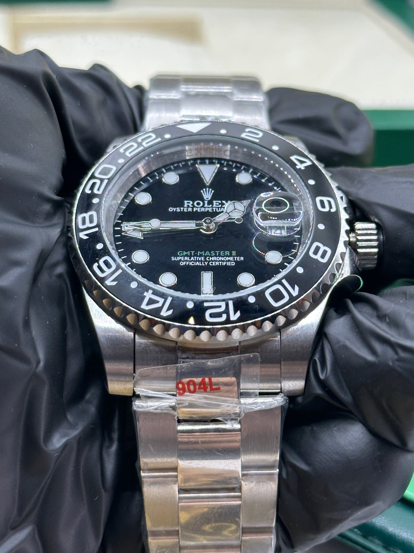 U1 Factory Rolex GMT-Master II "LN", 40mm Stahl, schwarzes Zifferblatt, schwarze Keramik-Lünette - Automatik