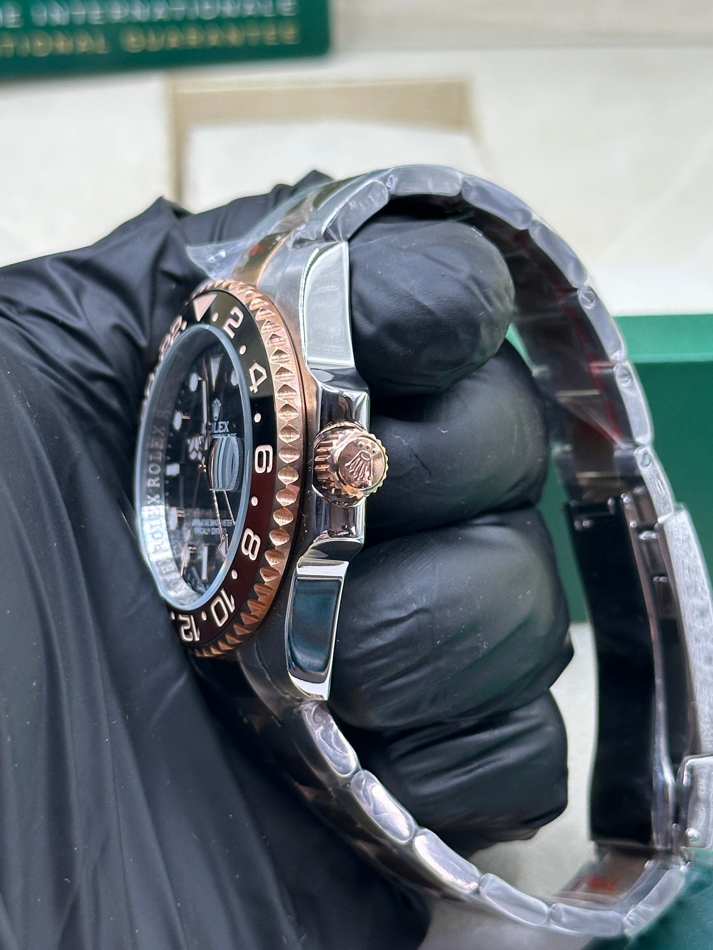 U1 Factory Rolex GMT-Master II "Root Beer", 40mm Bicolor, schwarzes Zifferblatt, braun-schwarze Keramik-Lünette - Automatik