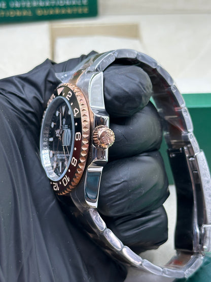 U1 Factory Rolex GMT-Master II "Root Beer", 40mm Bicolor, schwarzes Zifferblatt, braun-schwarze Keramik-Lünette - Automatik