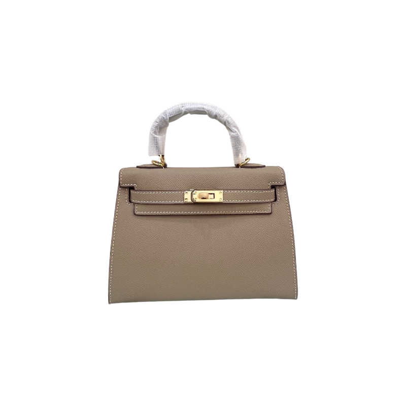 HERMÈS GRIS ETAIN MINI KELLY SELLIER 20 EPSOM GOLD/SILVER HARDWARE- 1:1 HIGH END