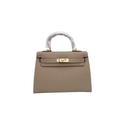 HERMÈS GRIS ETAIN MINI KELLY SELLIER 20 EPSOM GOLD/SILVER HARDWARE- 1:1 HIGH END