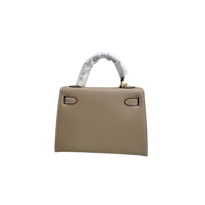 HERMÈS GRIS ETAIN MINI KELLY SELLIER 20 EPSOM GOLD/SILVER HARDWARE- 1:1 HIGH END