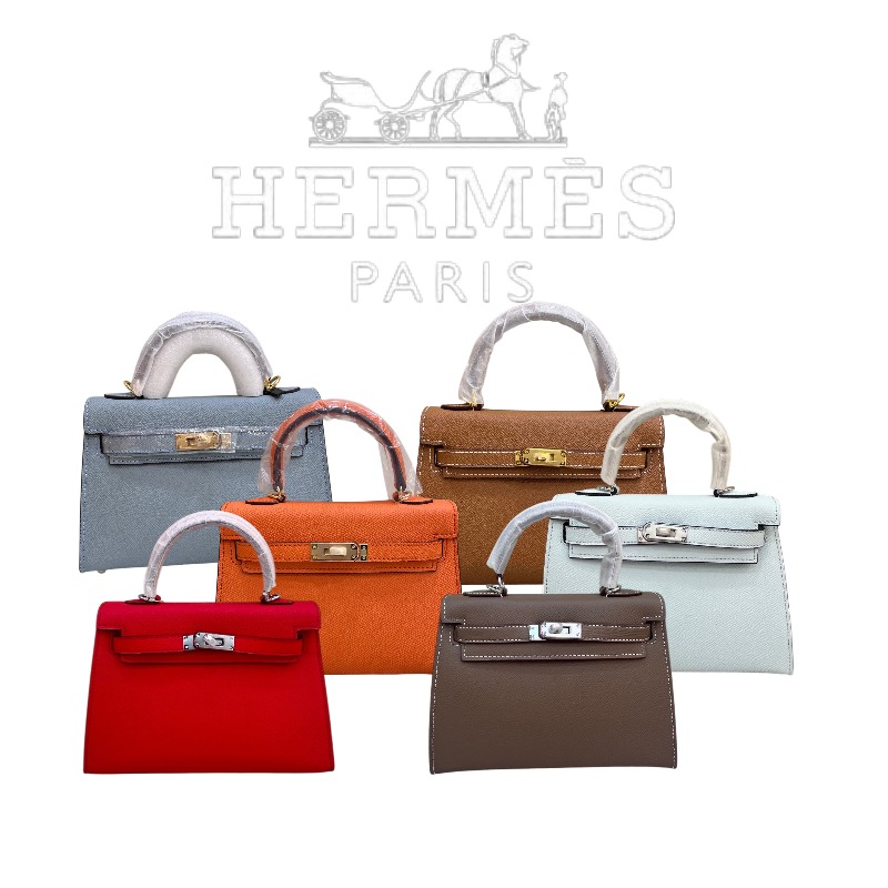 HERMÈS GRIS ETAIN MINI KELLY SELLIER 20 EPSOM GOLD/SILVER HARDWARE- 1:1 HIGH END