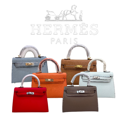 HERMÈS GRIS ETAIN MINI KELLY SELLIER 20 EPSOM GOLD/SILVER HARDWARE- 1:1 HIGH END
