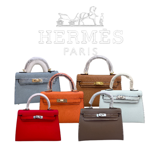HERMÈS GRIS ETAIN MINI KELLY SELLIER 20 EPSOM GOLD/SILVER HARDWARE- 1:1 HIGH END