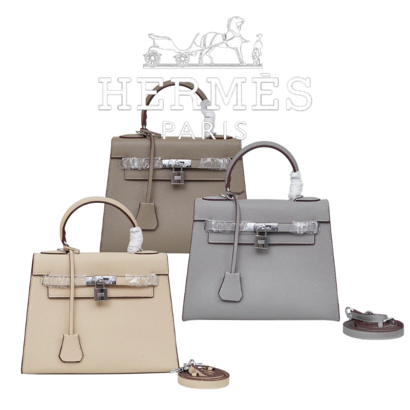 HERMÈS SCHULTERTASCHE KELLY 28CM FEU RETOURNE SILVER - 1:1 HIGH END