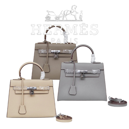 HERMÈS SCHULTERTASCHE KELLY 28CM FEU RETOURNE SILVER - 1:1 HIGH END
