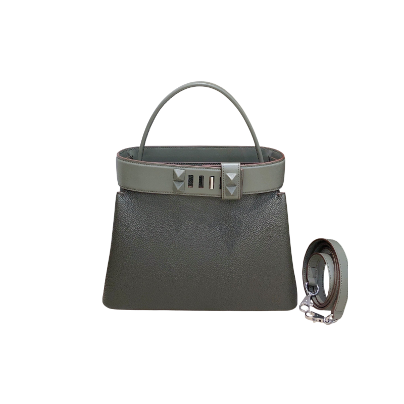 HERMÈS MEDOR BAG GRIS MEYER TOGO AND SWIFT PALLADIUM 28CM HARDWARE - 1:1 HIGH END
