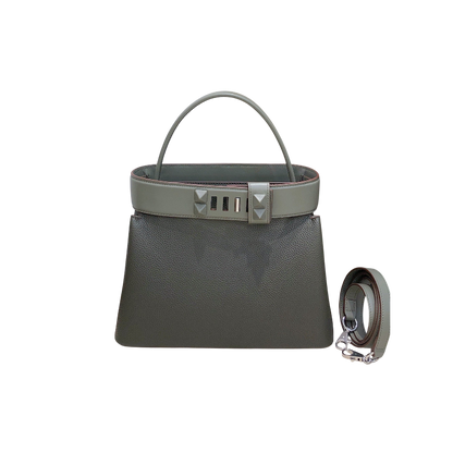 HERMÈS MEDOR BAG GRIS MEYER TOGO AND SWIFT PALLADIUM 28CM HARDWARE - 1:1 HIGH END
