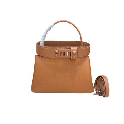 HERMÈS MEDOR BAG GRIS MEYER TOGO AND SWIFT PALLADIUM 28CM HARDWARE - 1:1 HIGH END