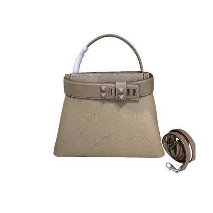 HERMÈS MEDOR BAG GRIS MEYER TOGO AND SWIFT PALLADIUM 28CM HARDWARE - 1:1 HIGH END
