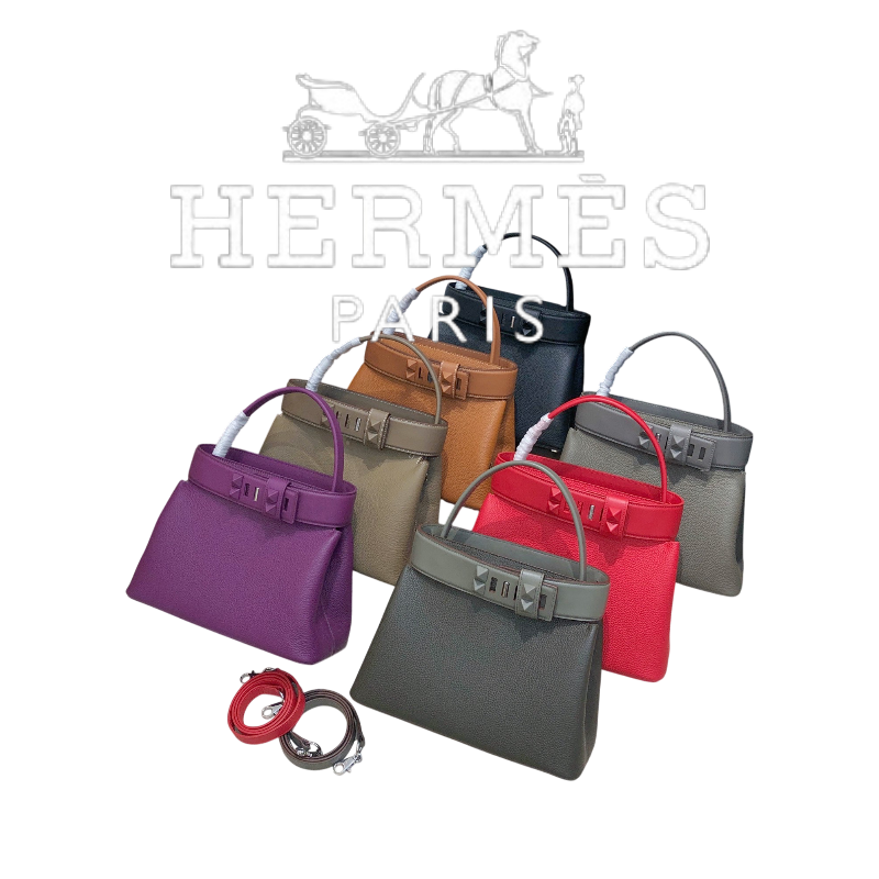 HERMÈS MEDOR BAG GRIS MEYER TOGO AND SWIFT PALLADIUM 28CM HARDWARE - 1:1 HIGH END