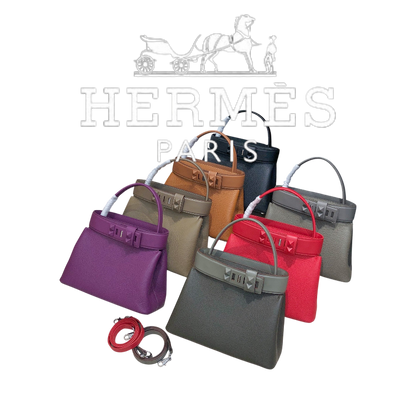 HERMÈS MEDOR BAG GRIS MEYER TOGO AND SWIFT PALLADIUM 28CM HARDWARE - 1:1 HIGH END