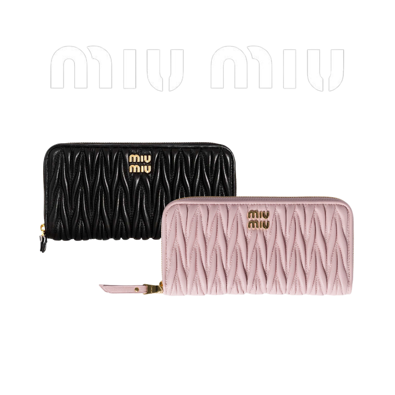 MIU MIU Large Matelassé Nappa Leather Wallet  - 1:1 HIGH END