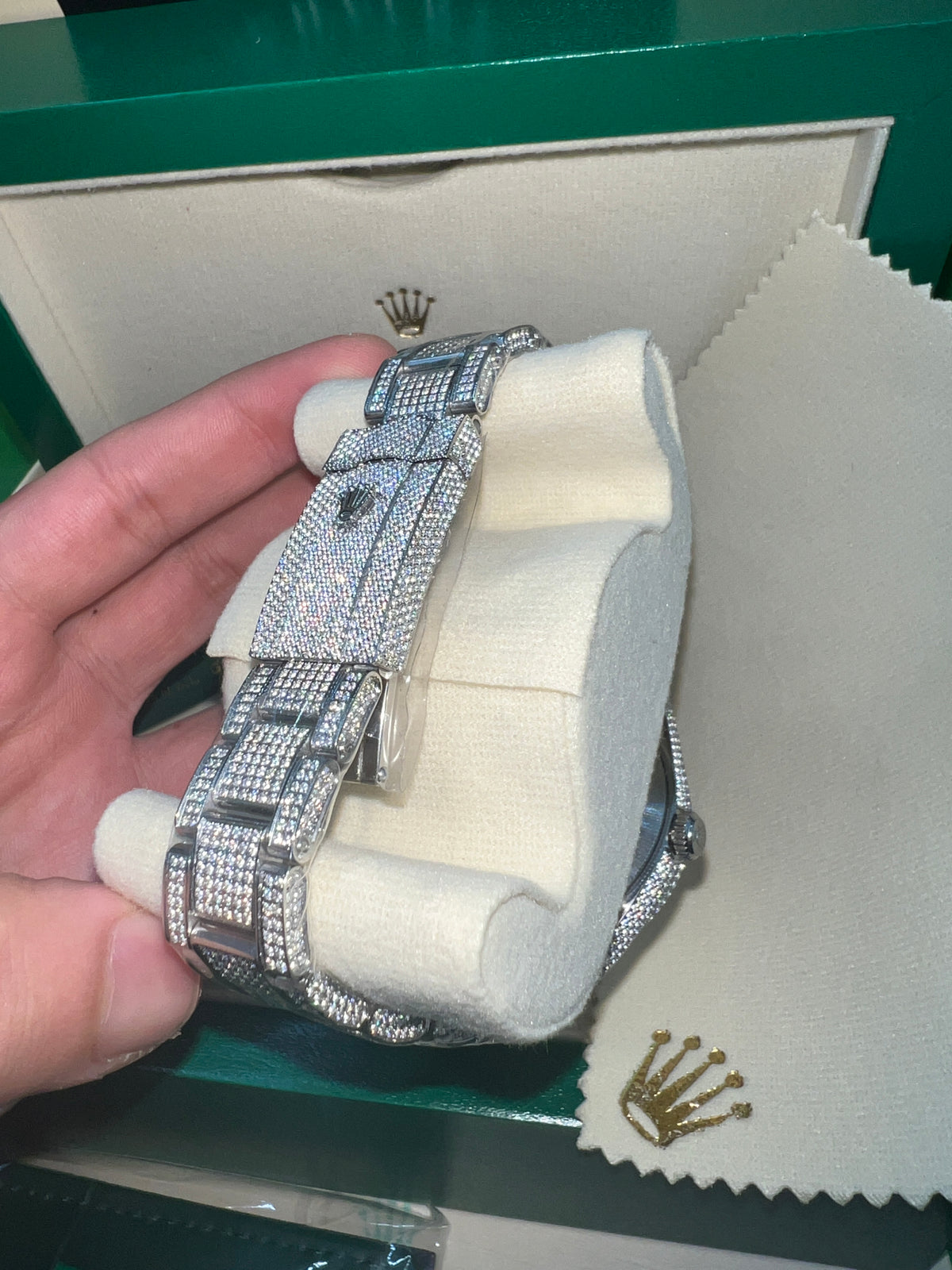 ROLEX DATE JUST - ICED OUT ARABIC - SUPER CLONE CLEAN FACTORY - FULLSET