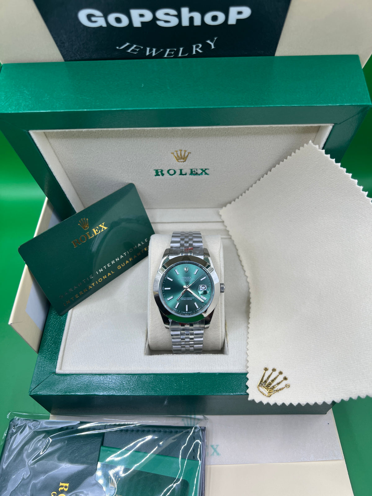 ROLEX DATE JUST GREEN JUBILEE #DT1