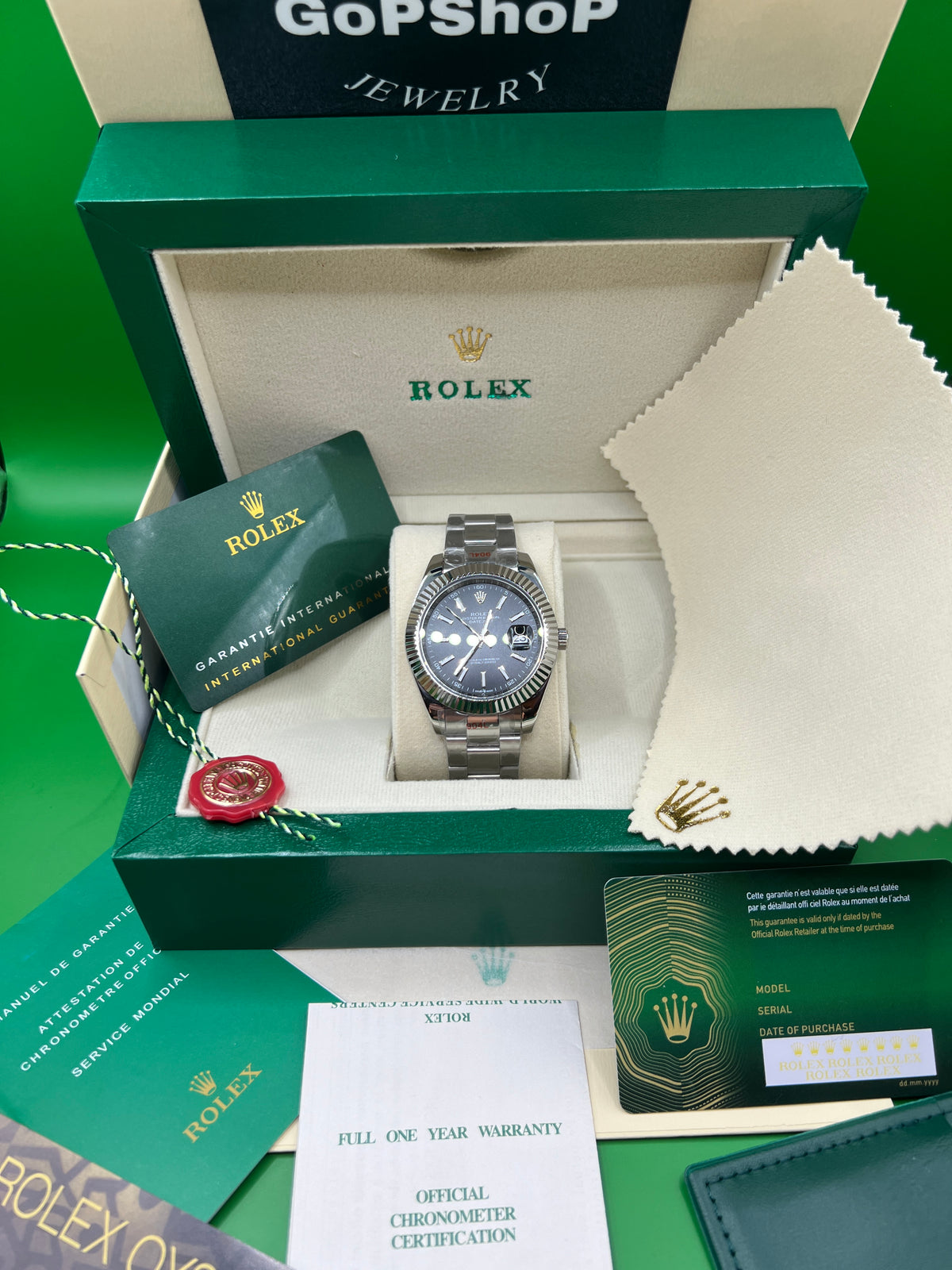 ROLEX DATE JUST BLACK OYSTER #DT2