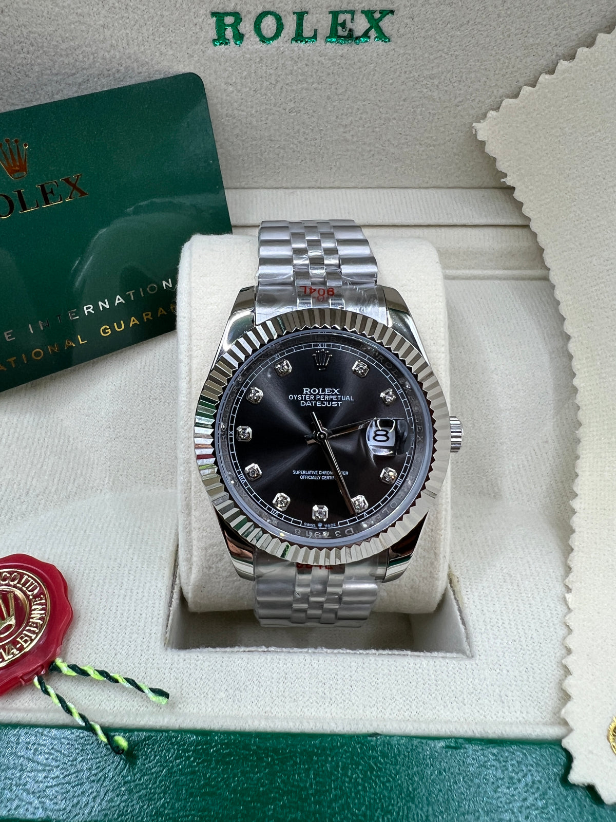 ROLEX DATE JUST DARK GREY JUBILEE #DT11