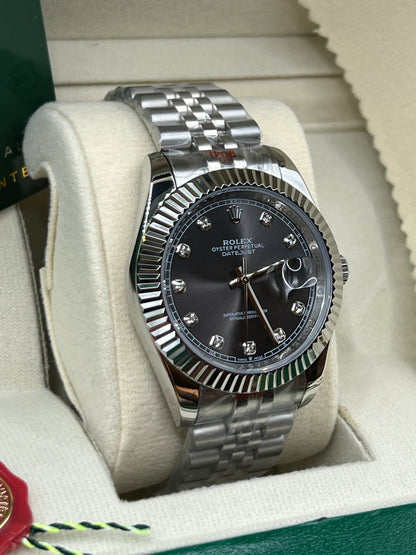 ROLEX DATE JUST DARK GREY JUBILEE #DT11