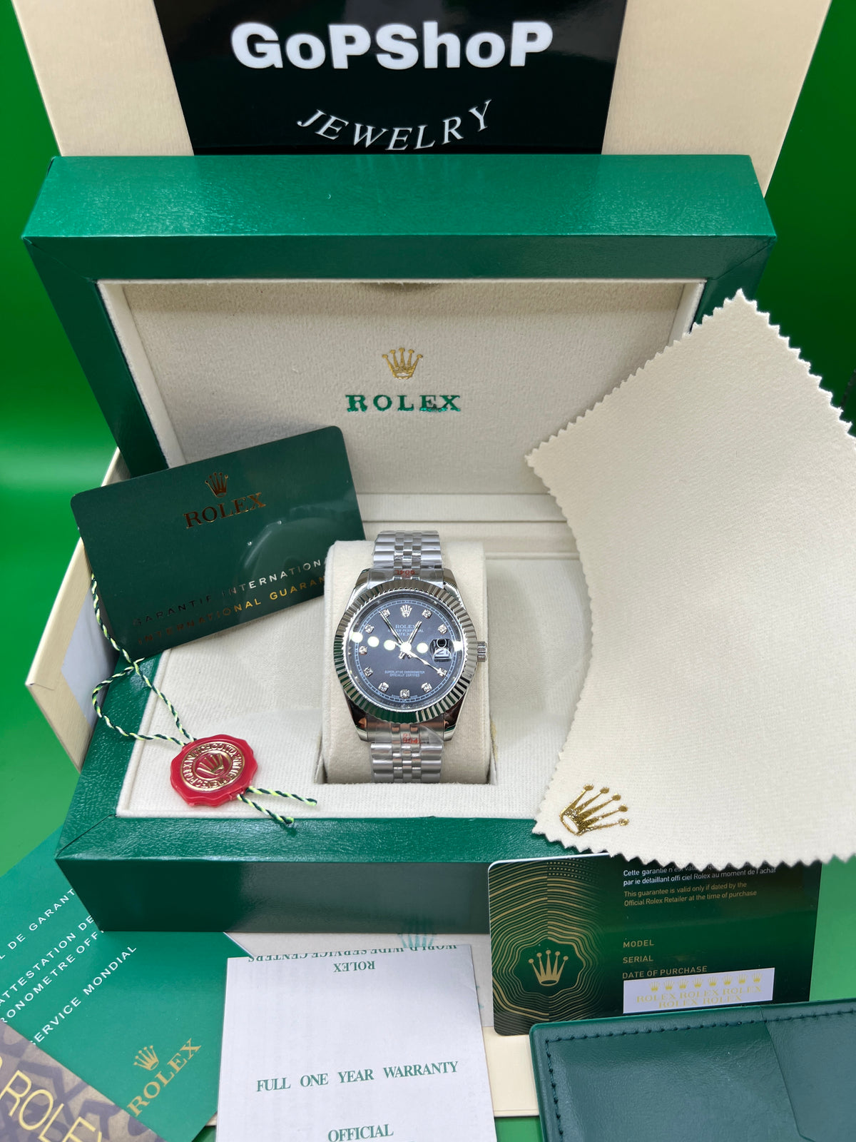 ROLEX DATE JUST BLACK JUBILEE #DT12