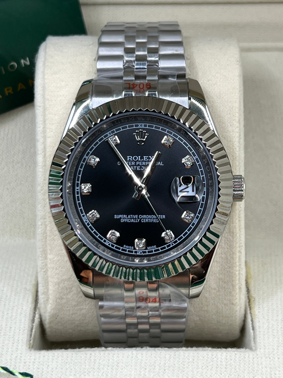 ROLEX DATE JUST BLACK JUBILEE #DT12