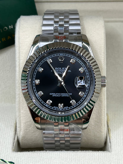 ROLEX DATE JUST BLACK JUBILEE #DT12