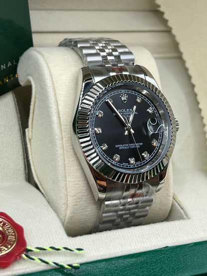ROLEX DATE JUST BLACK JUBILEE #DT12