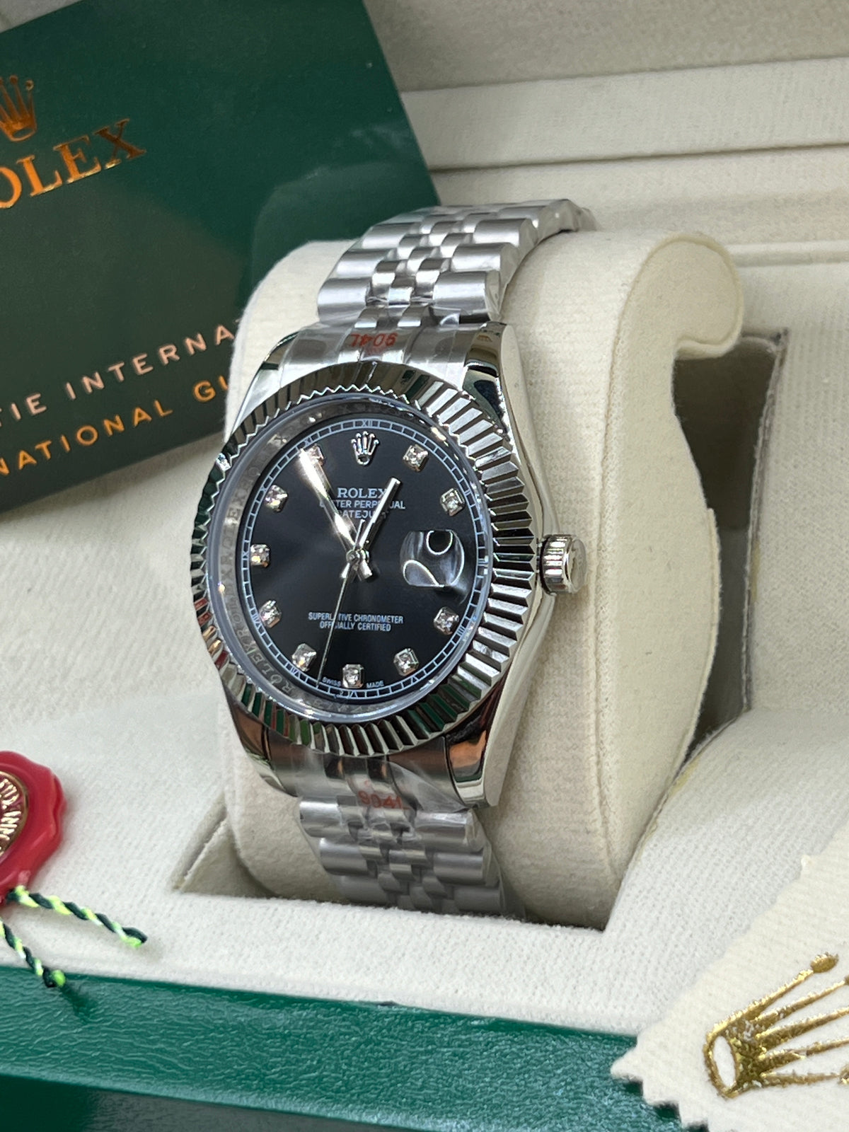 ROLEX DATE JUST BLACK JUBILEE #DT12