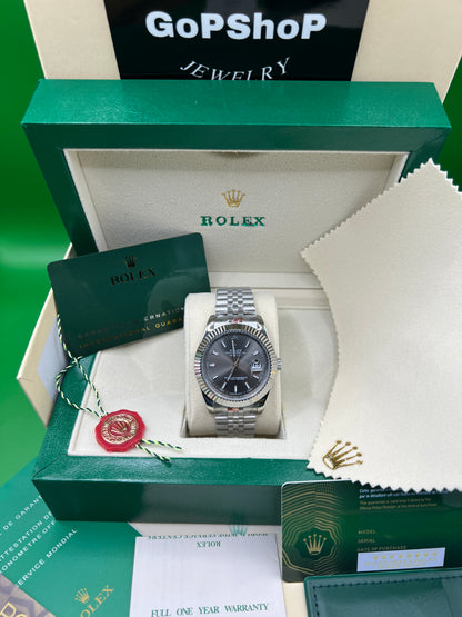 ROLEX DATE JUST GRAY JUBILEE #DT14