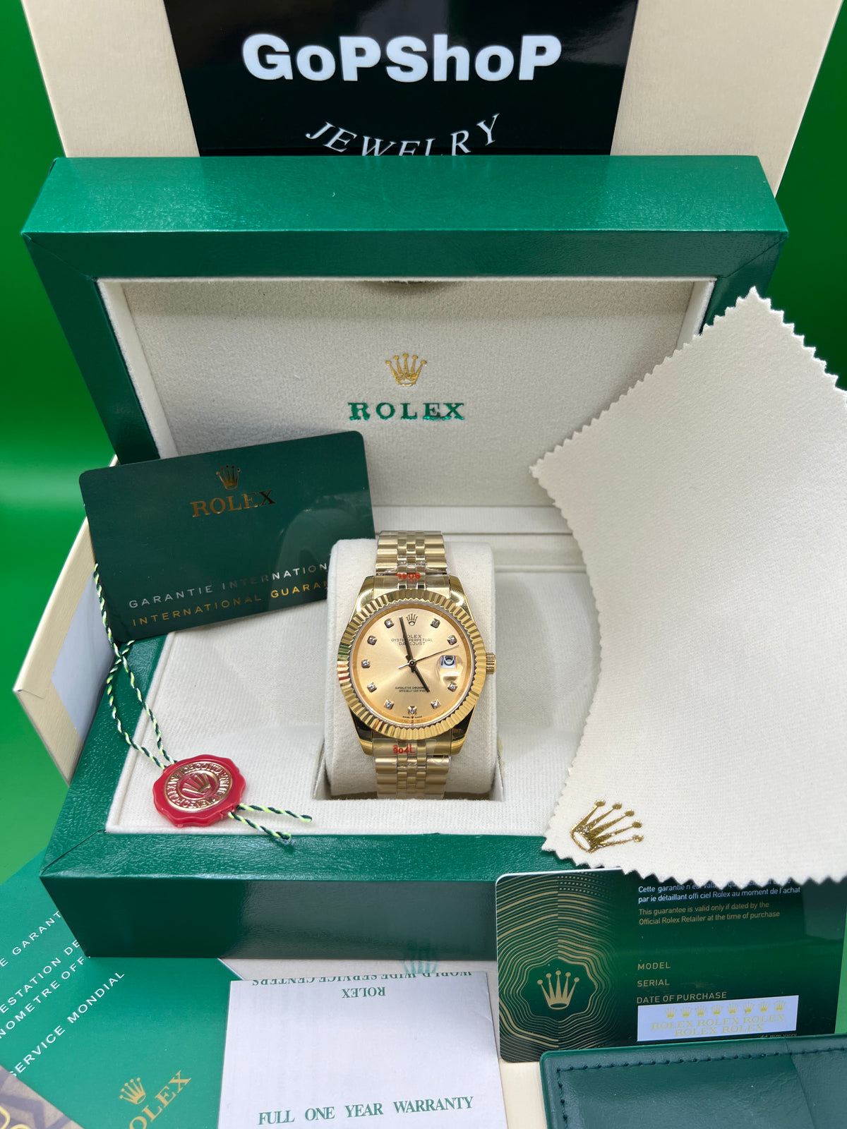 ROLEX DATE JUST JUBILÉ EN OR COMPLET #DT15