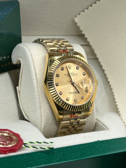 ROLEX DATE JUST JUBILÉ EN OR COMPLET #DT15