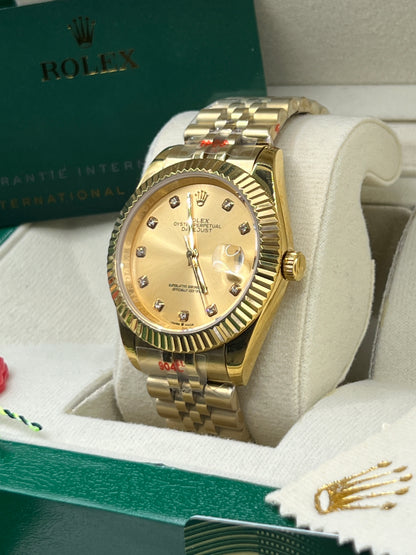 ROLEX DATE JUST JUBILÉ EN OR COMPLET #DT15