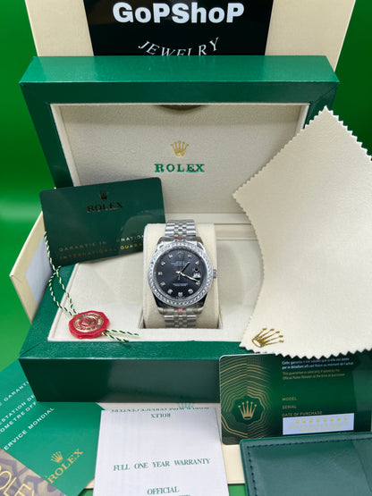 ROLEX DATE JUST BLACK DIAMOND JUBILEE #DT19 