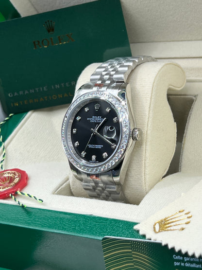 ROLEX DATE JUST BLACK DIAMOND JUBILEE #DT19 
