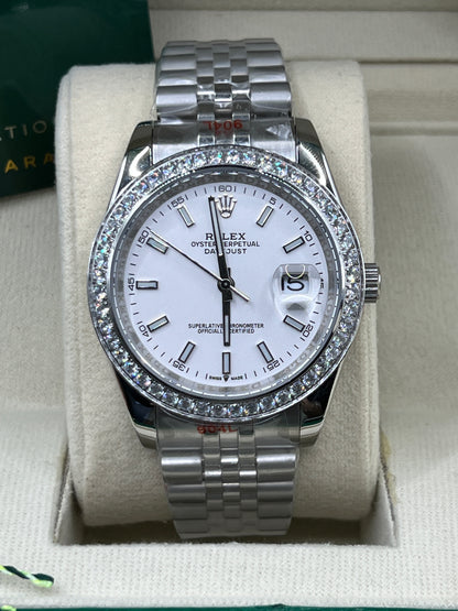 ROLEX DATE JUST BLANC DIAMANT JUBILÉ #DT13