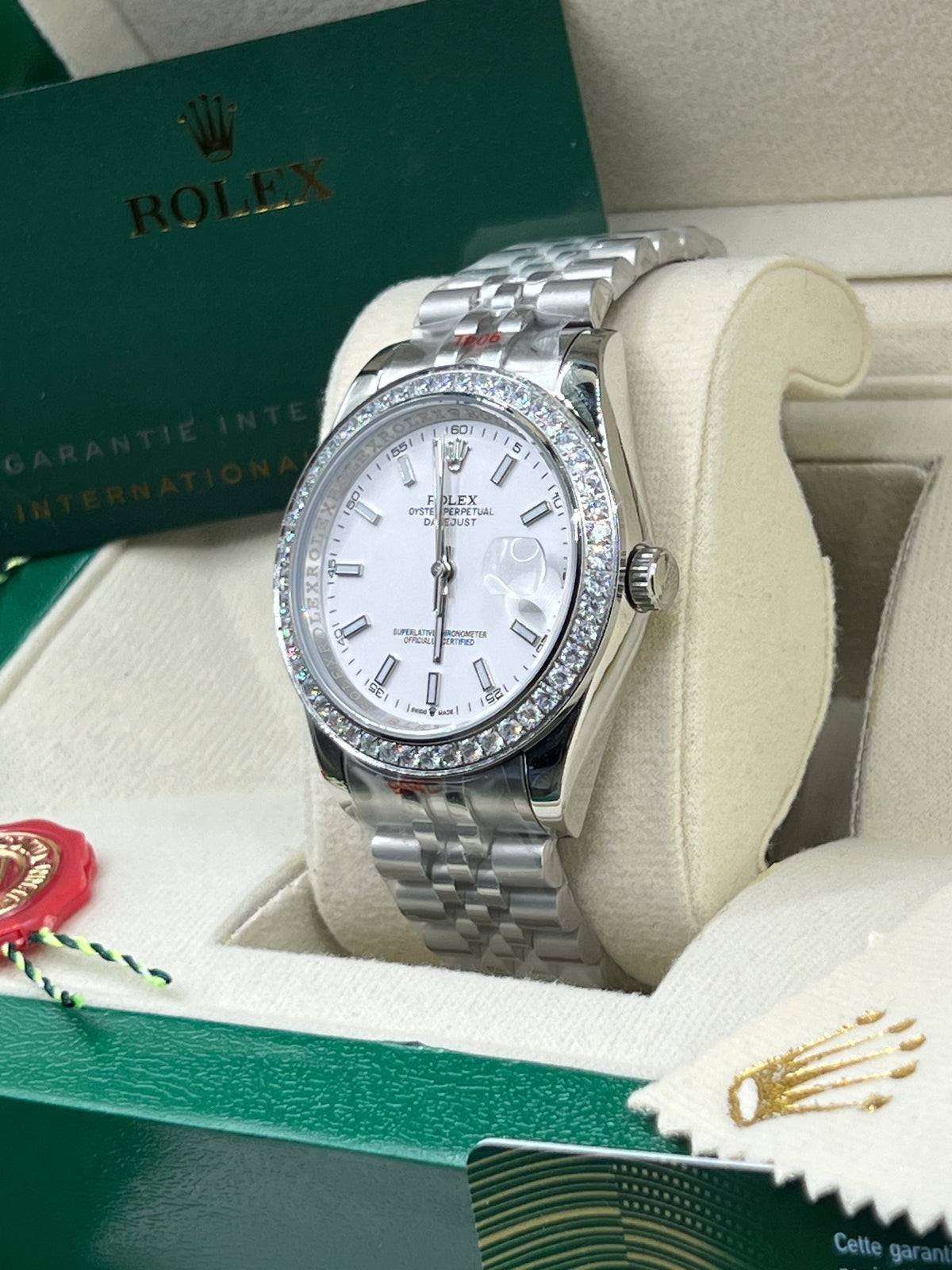 ROLEX DATE JUST BLANC DIAMANT JUBILÉ #DT13