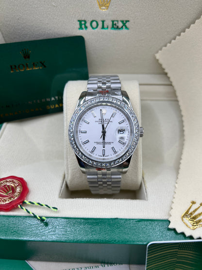 ROLEX DATE JUST BLANC DIAMANT JUBILÉ #DT13