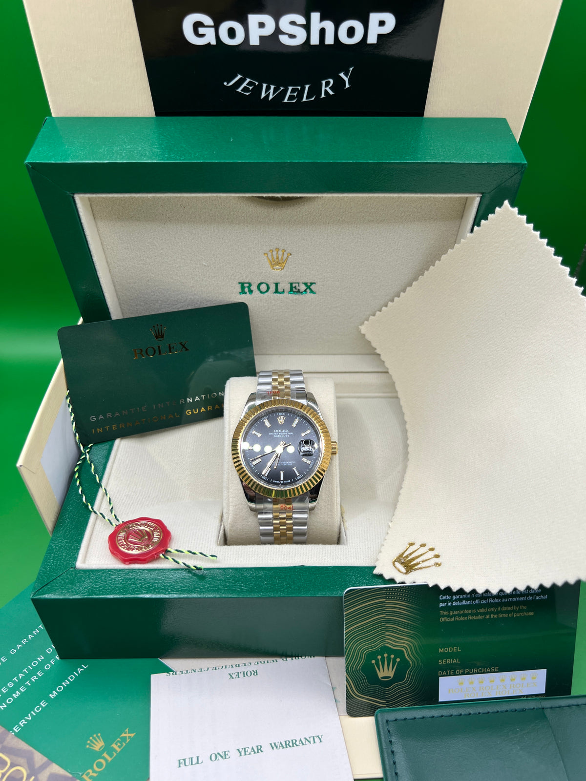 ROLEX DATEJUST BLACK BICOLOR JUBILEE #DT16