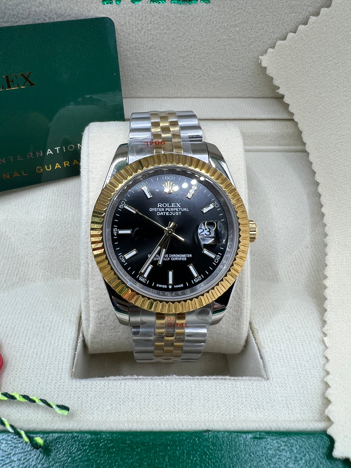 ROLEX DATEJUST BLACK BICOLOR JUBILEE #DT16