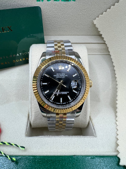 ROLEX DATEJUST BLACK BICOLOR JUBILEE #DT16