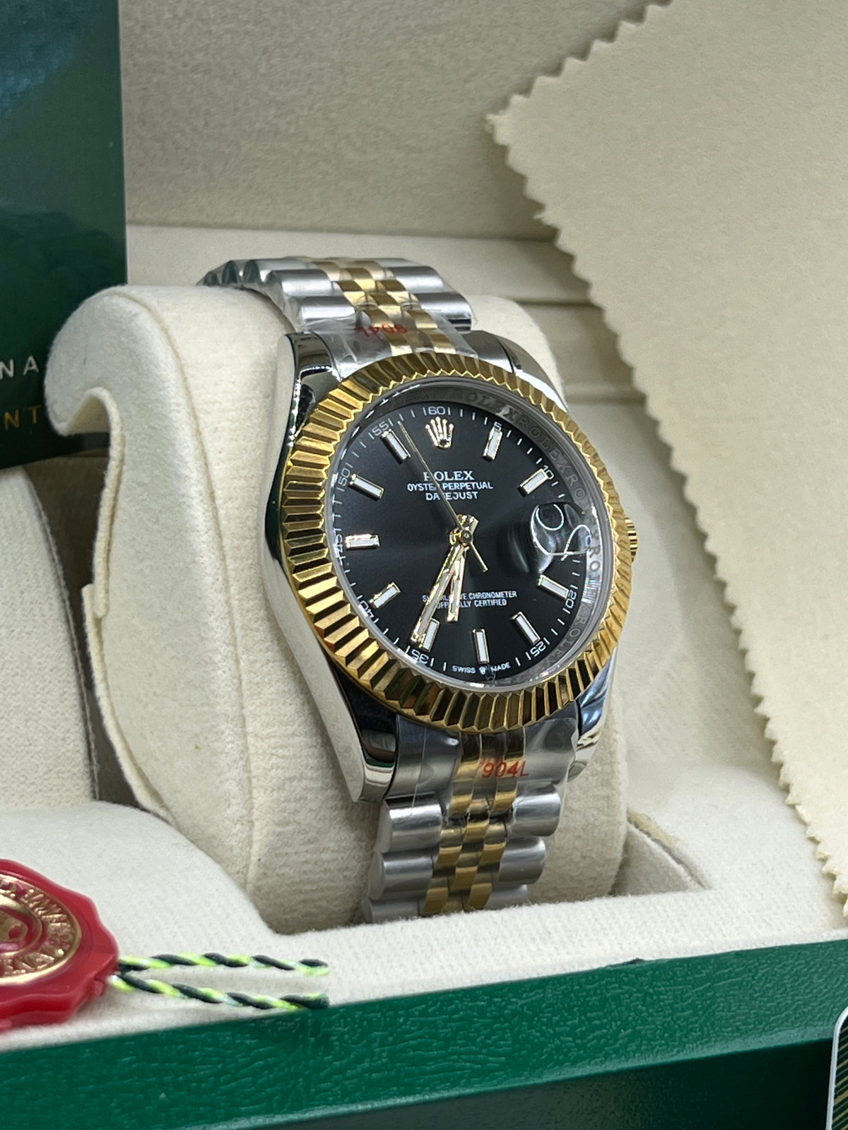 ROLEX DATEJUST BLACK BICOLOR JUBILEE #DT16