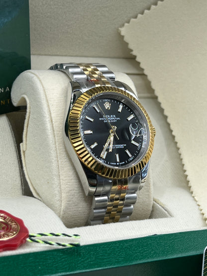 ROLEX DATEJUST BLACK BICOLOR JUBILEE #DT16