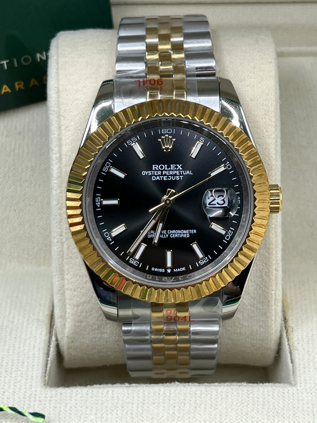 ROLEX DATEJUST BLACK BICOLOR JUBILEE #DT16