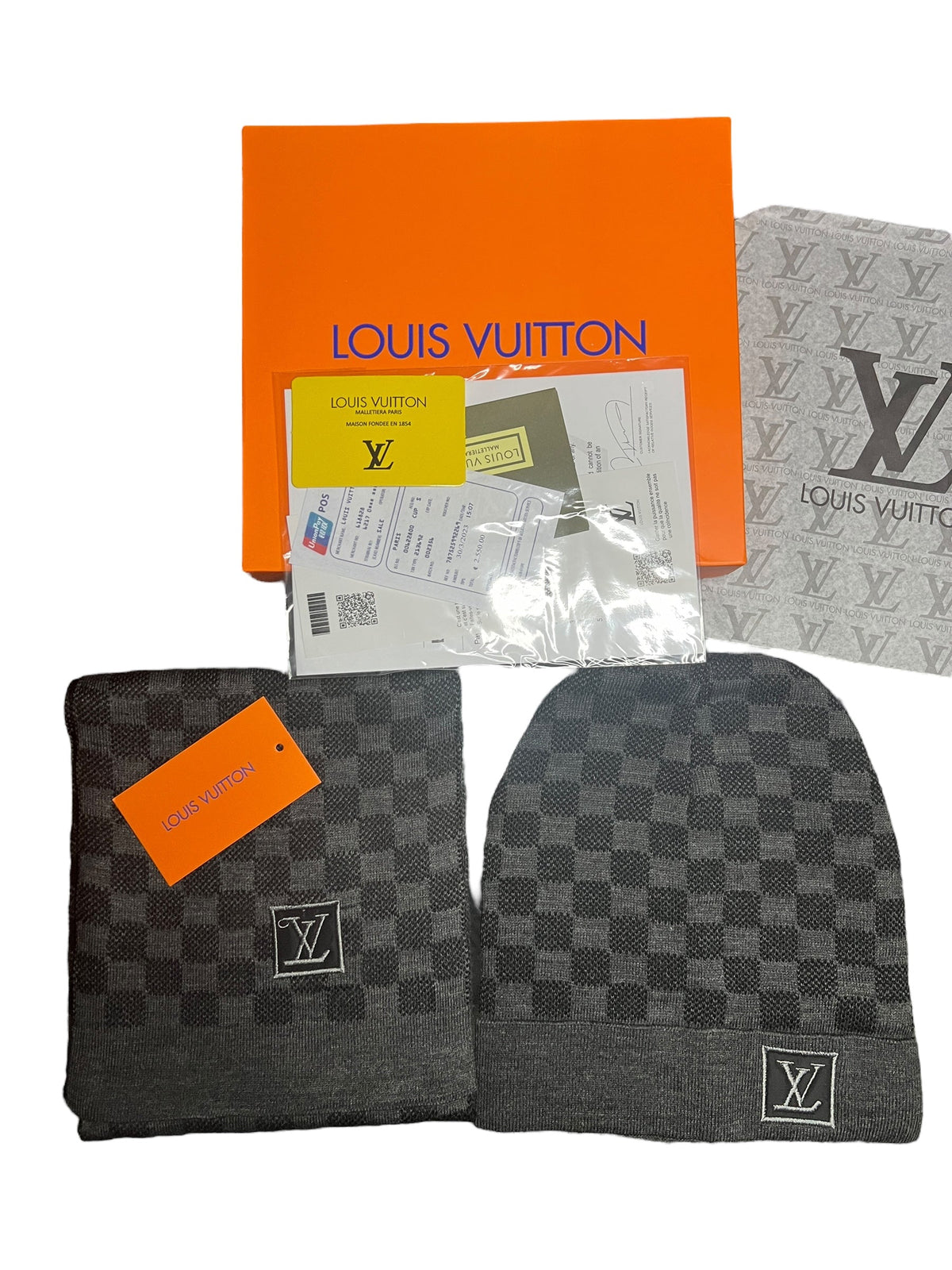 LOUIS VUITTON - SCARF & HAT SET - FULL SET