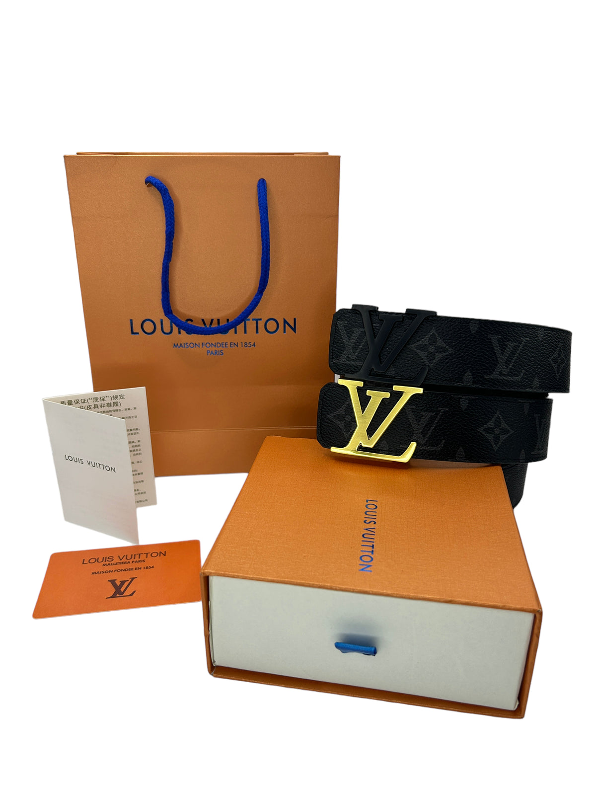 LOUIS VUITTON BELT - LV, BROWN,GOLD,SILVER,BLACK - FULLSET - HIGH END QUALITY