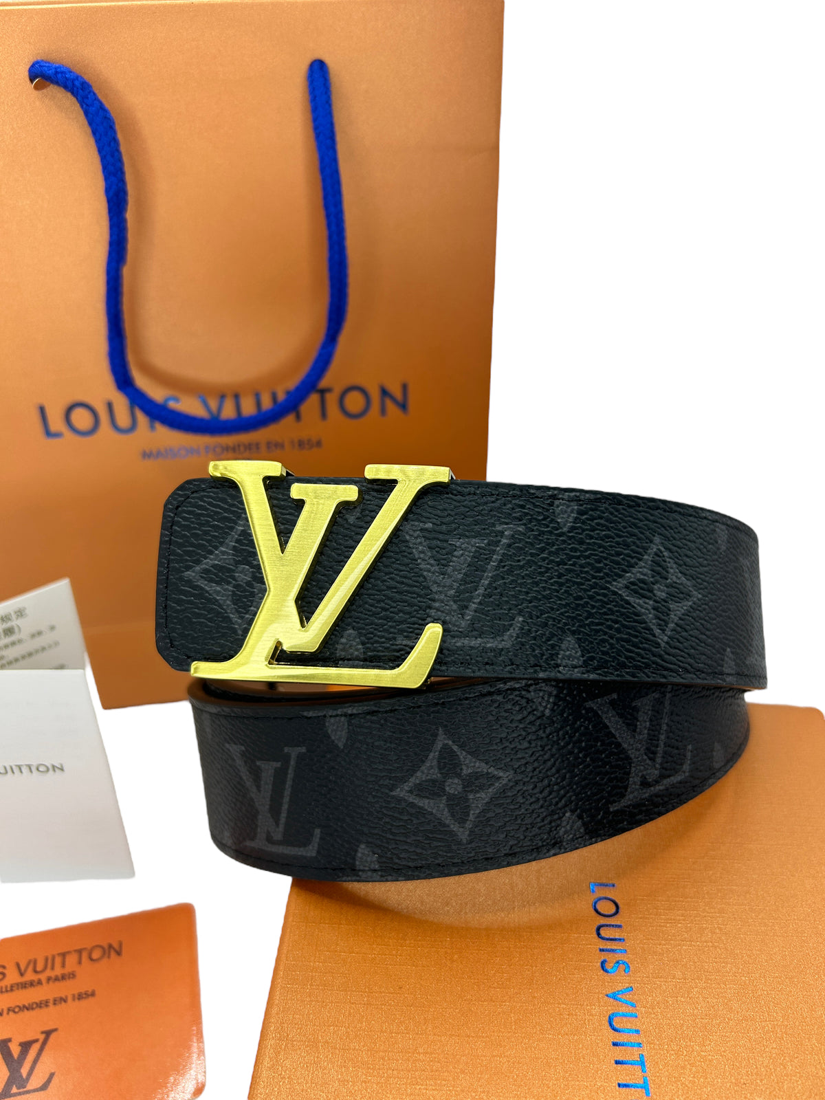 LOUIS VUITTON GÜRTEL - LV MONOGRAM - GOLD GREY - FULLSET - HIGH END QUALITY